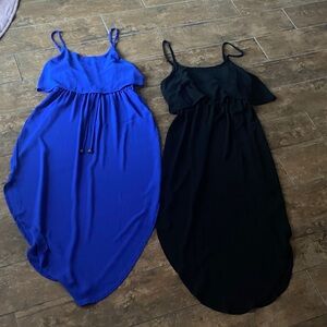 Elegant Blue and Black Women's Dresses. Size large. Both nwt. Great for summer.